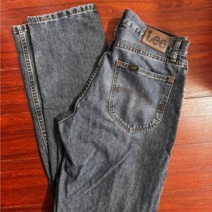 Lee Men's Dark Blue Straight Jeans